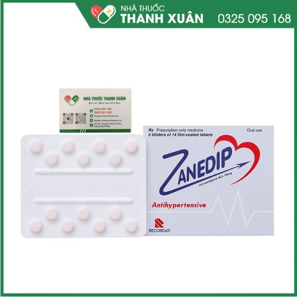 Zanedip 10mg - Thuốc trị tăng huyết áp vô căn